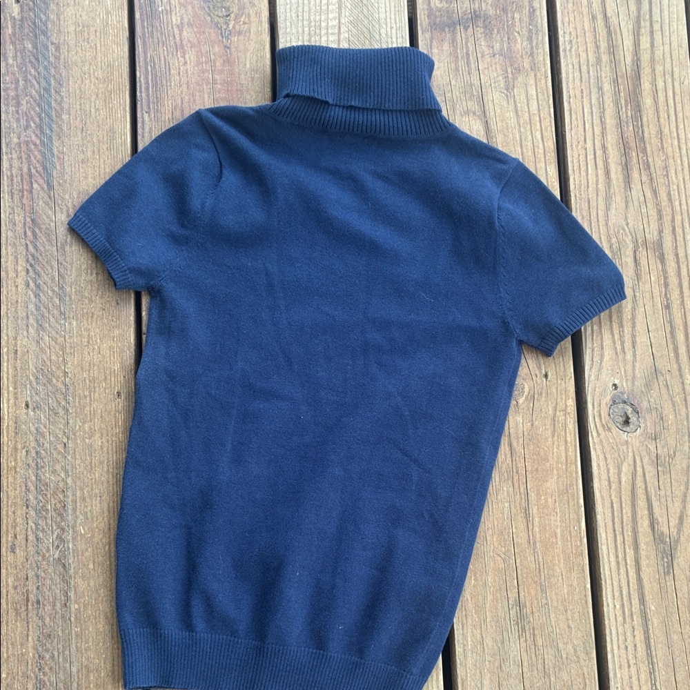 Takeout Navy Blue Turtleneck Top